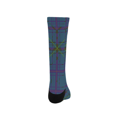 Neon plaid 80's style modern Trouser Socks