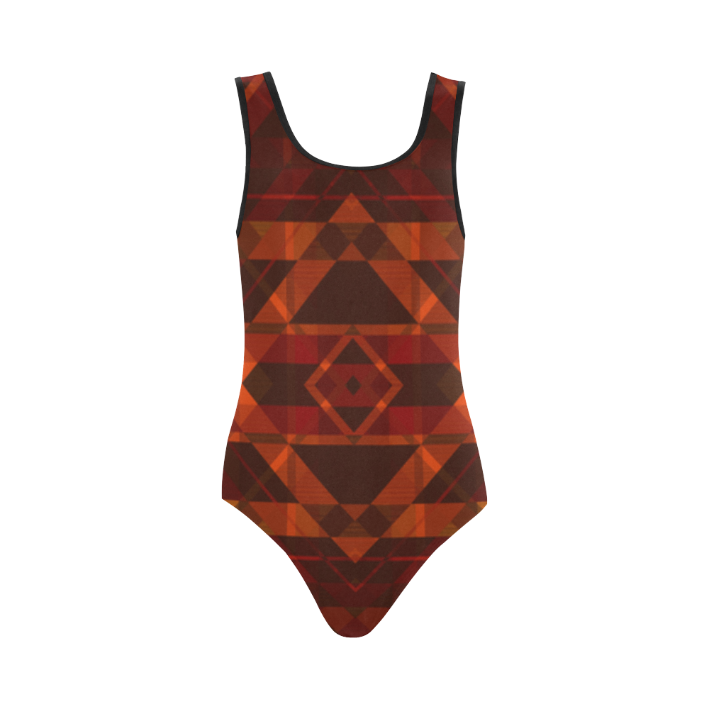 Sci-Fi Horror  Geometric design Modern style Vest One Piece Swimsuit (Model S04)