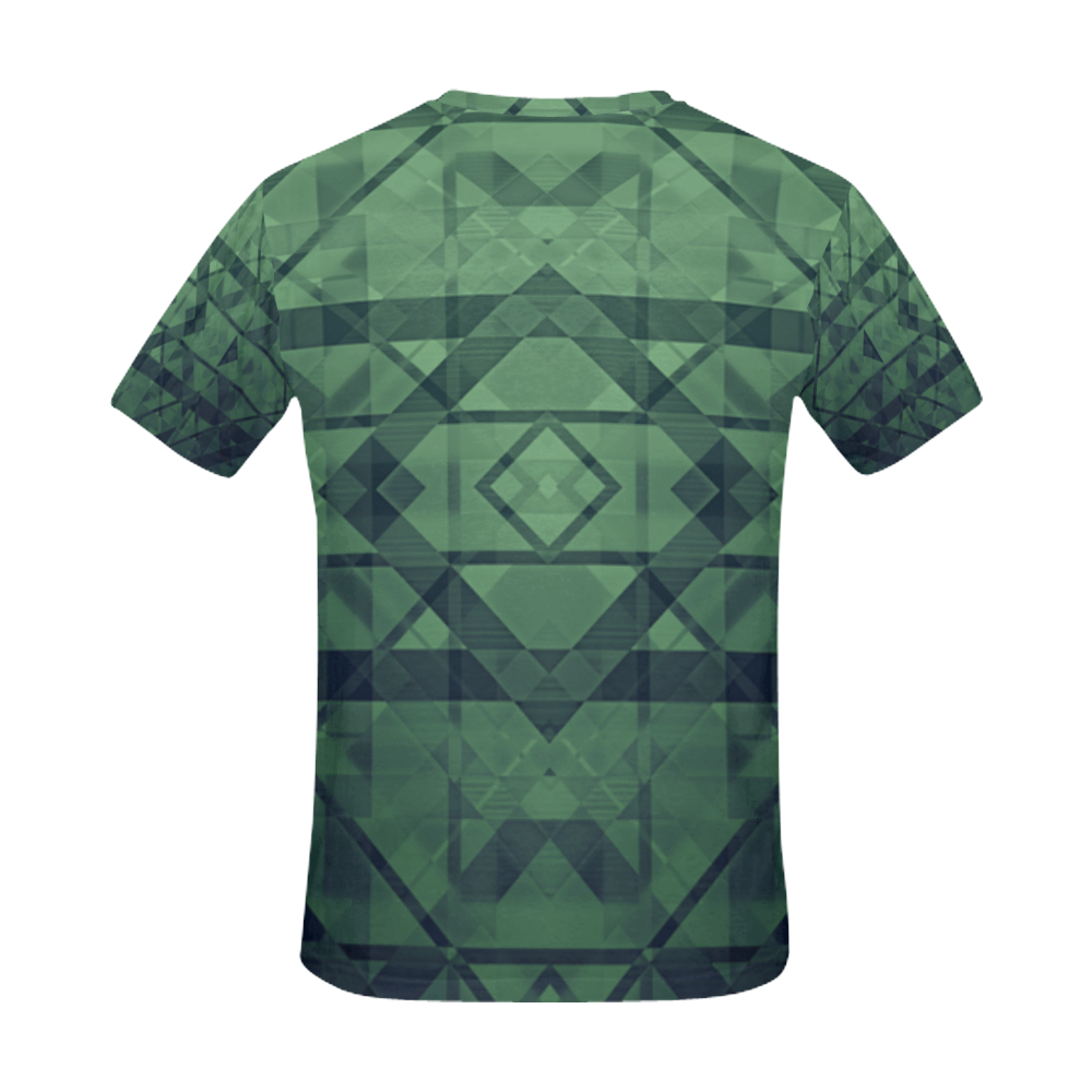 Sci Fi  Green Monster  Geometric design All Over Print T-Shirt for Men (USA Size) (Model T40)