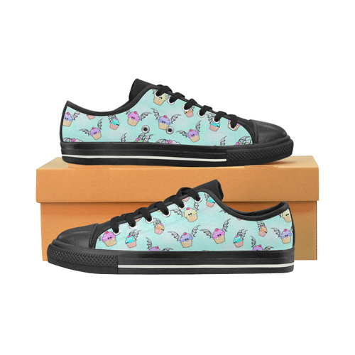 Vampire Cupcake Low Top Sneakers Women's Classic Canvas Shoes (Model 018)