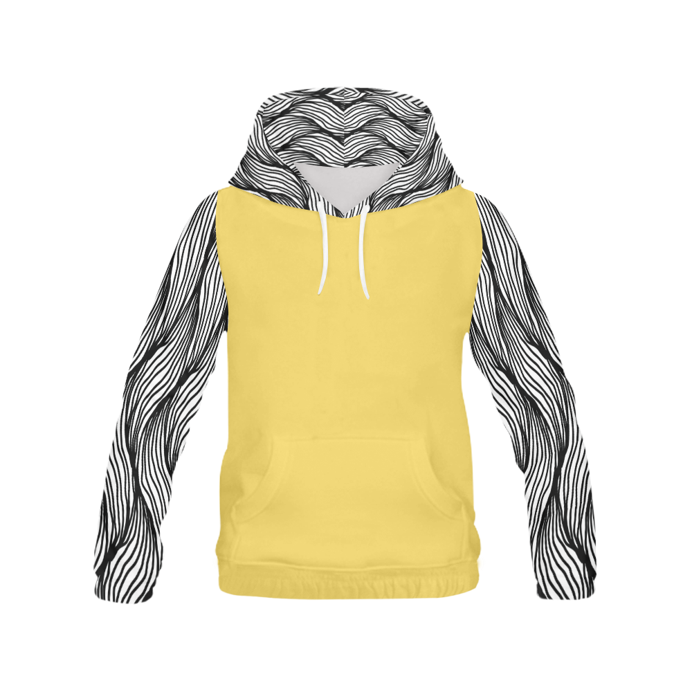 Trendy Basics - Trend Color PRIMEROSE YELLOW All Over Print Hoodie for Women (USA Size) (Model H13)