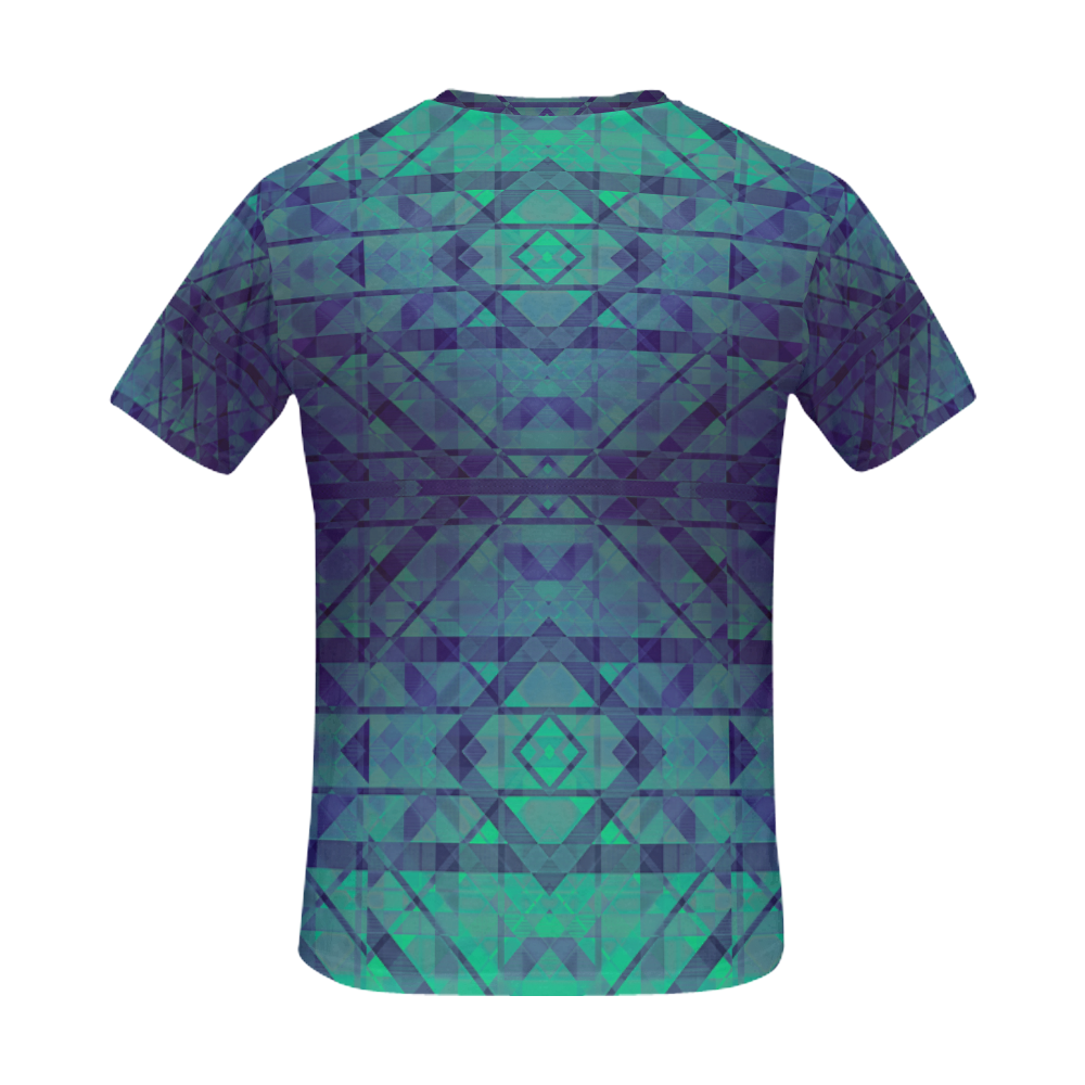 Sci Fi Dream Blue  Geometric design Modern style All Over Print T-Shirt for Men (USA Size) (Model T40)