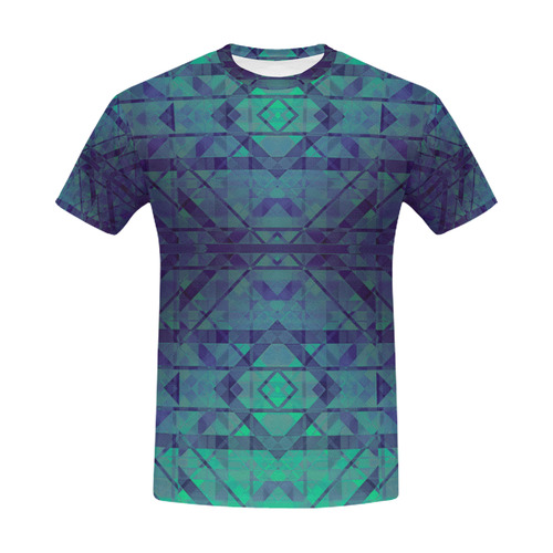 Sci Fi Dream Blue  Geometric design Modern style All Over Print T-Shirt for Men (USA Size) (Model T40)