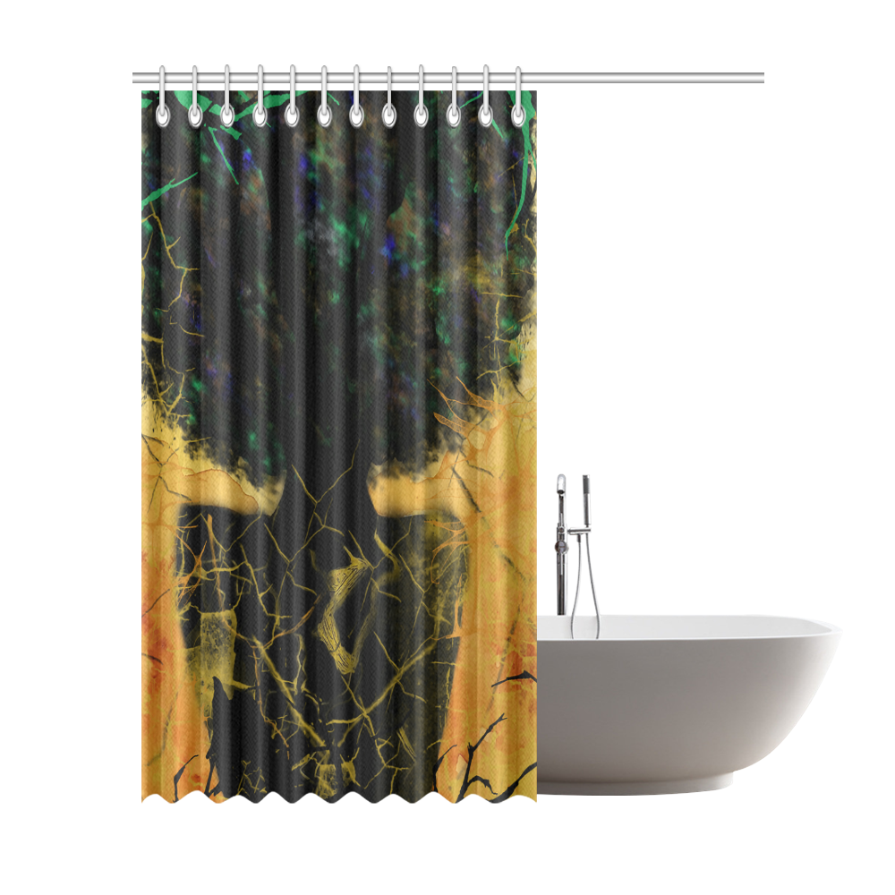 Kinsukori Sillouette Woman Shower Curtain 72"x84"