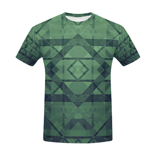 Sci Fi  Green Monster  Geometric design All Over Print T-Shirt for Men (USA Size) (Model T40)