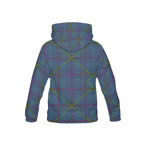 Neon plaid 80's style design All Over Print Hoodie for Kid (USA Size) (Model H13)