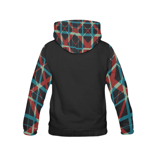 Plaid I Hipster style plaid pattern Hood & Sleeves All Over Print Hoodie for Women (USA Size) (Model H13)