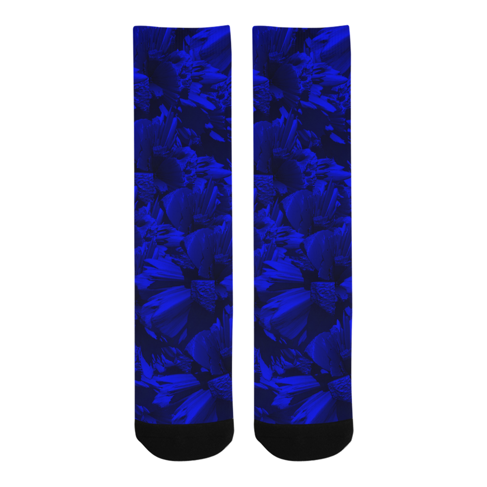 A202 Rich Blue and Black Abstract Design Trouser Socks