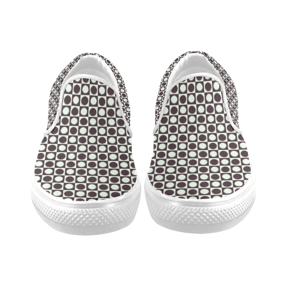friendly retro pattern H by Feelgood Women's Slip-on Canvas Shoes (Model 019)