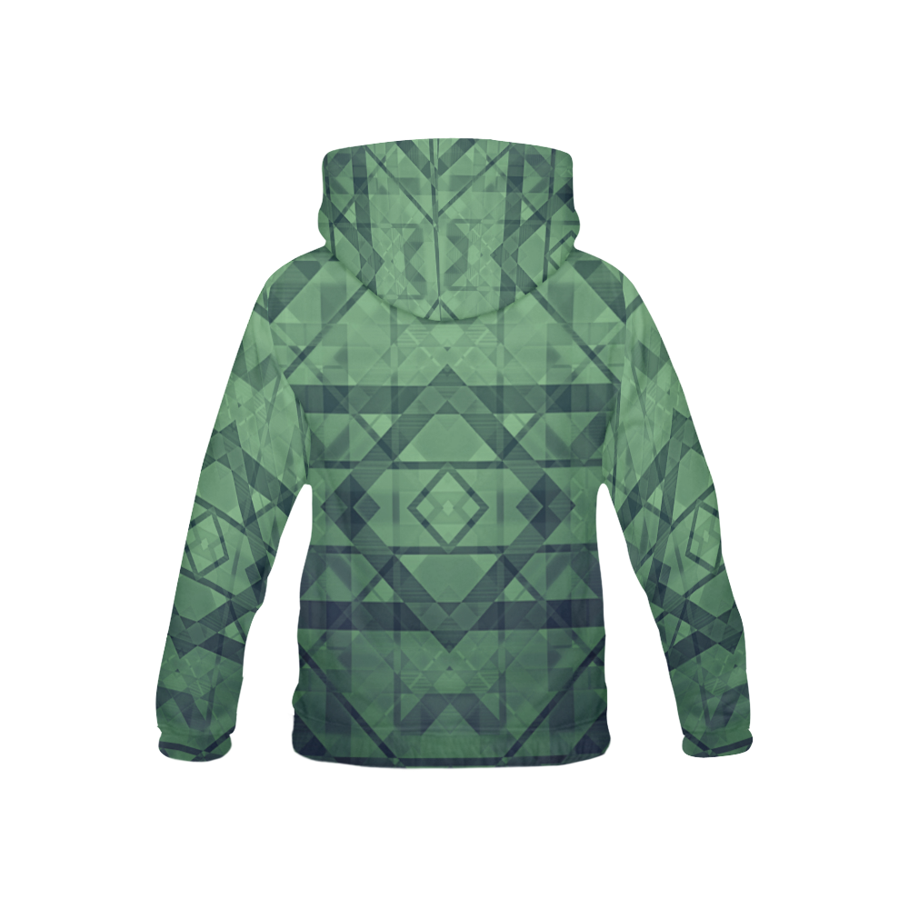 Sci-Fi Green Monster Geometric design Modern style All Over Print Hoodie for Kid (USA Size) (Model H13)