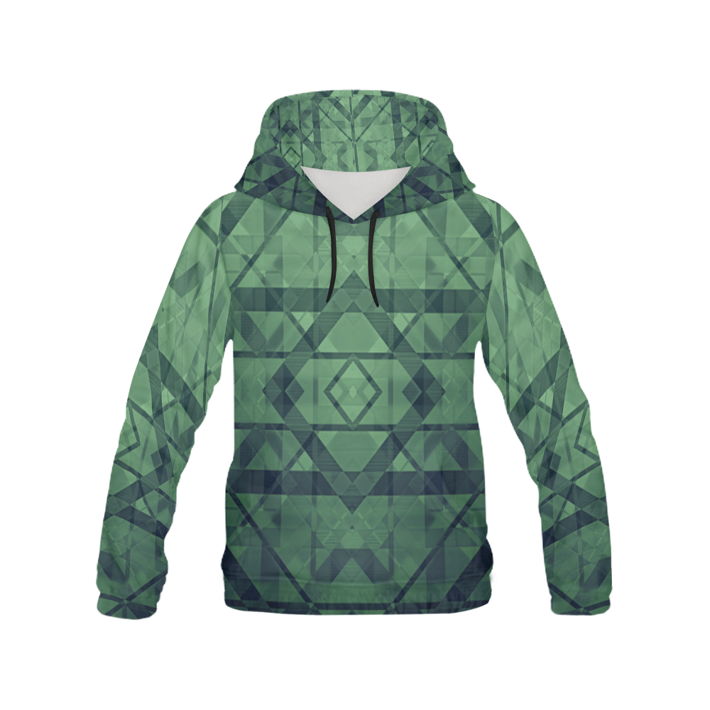 Sci-Fi Green Monster Geometric design Modern style All Over Print Hoodie for Men (USA Size) (Model H13)