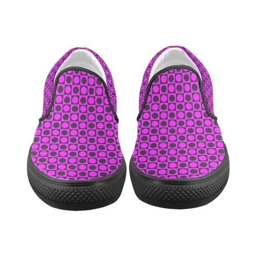 friendly retro pattern G by Feelgood Women's Slip-on Canvas Shoes (Model 019)