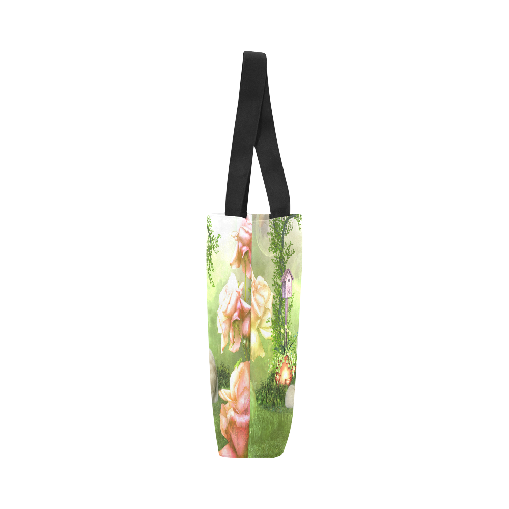 Cute cat in a garden Canvas Tote Bag (Model 1657)