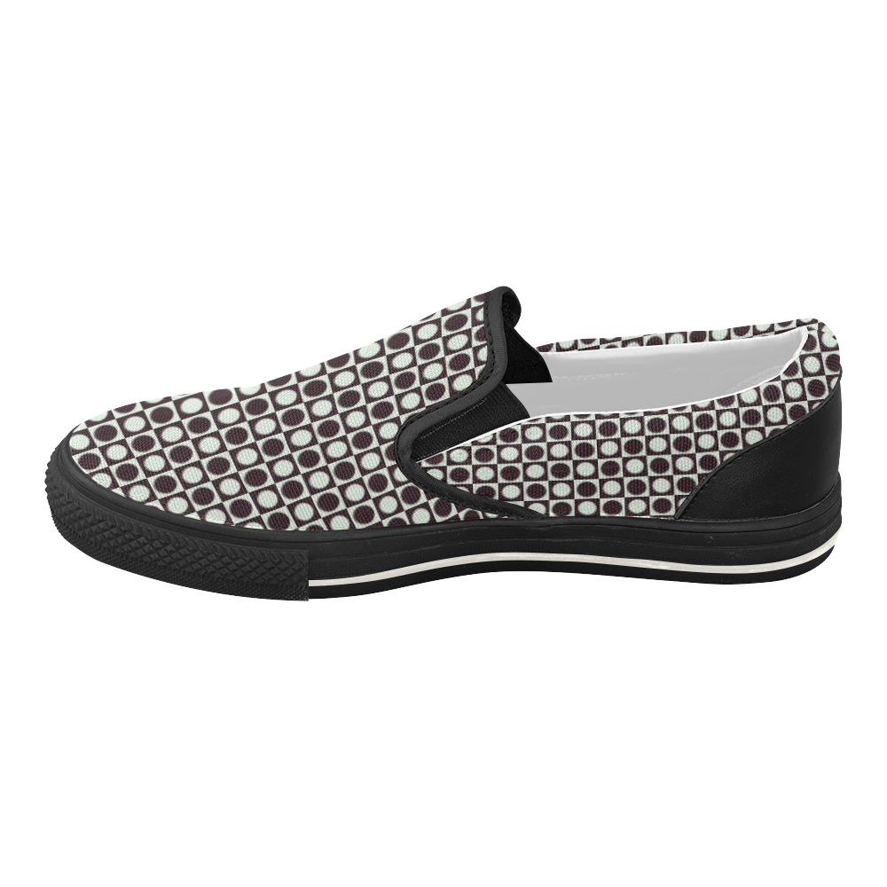 friendly retro pattern H by Feelgood Women's Slip-on Canvas Shoes (Model 019)