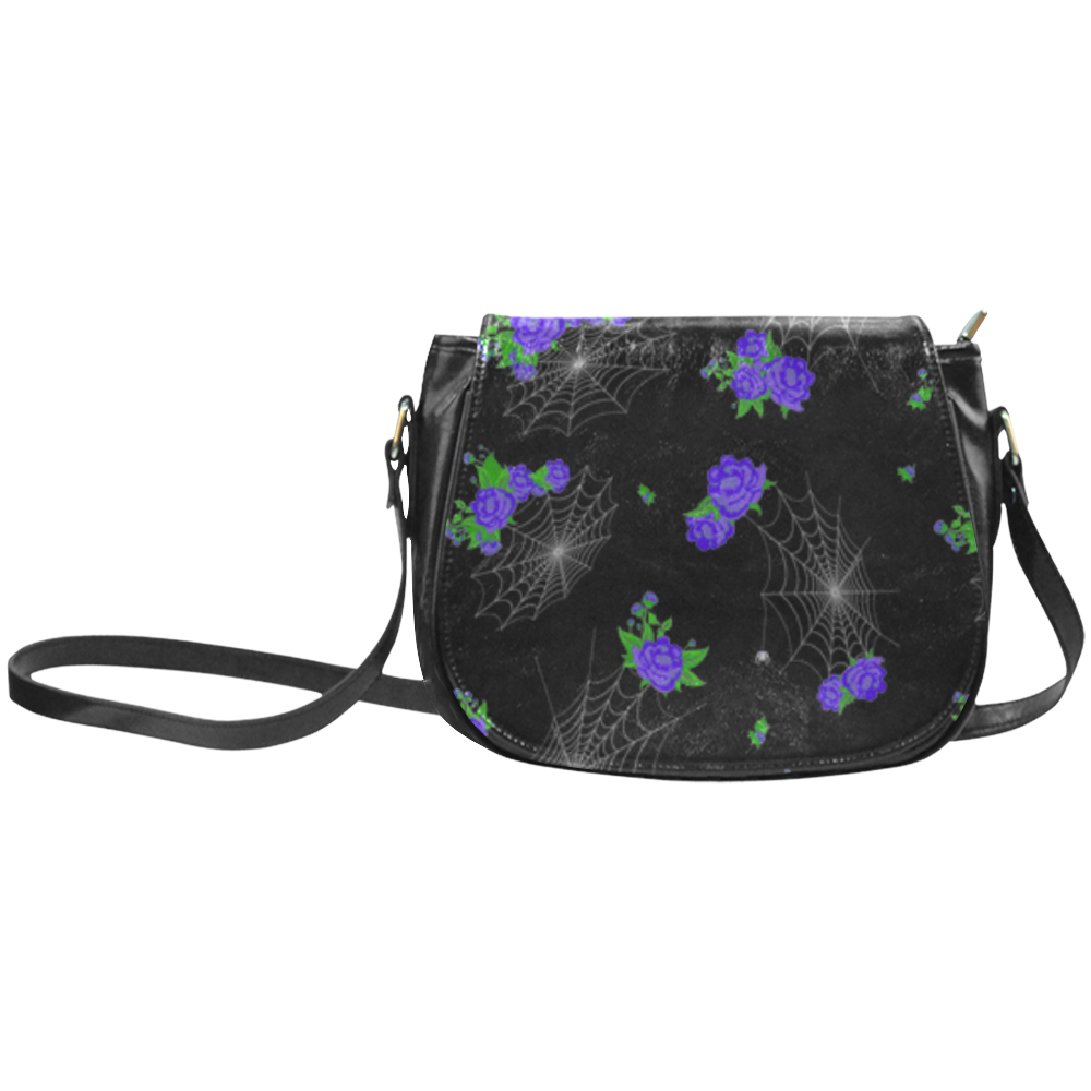 Flowers and Webs Sling Purse Classic Saddle Bag/Small (Model 1648)