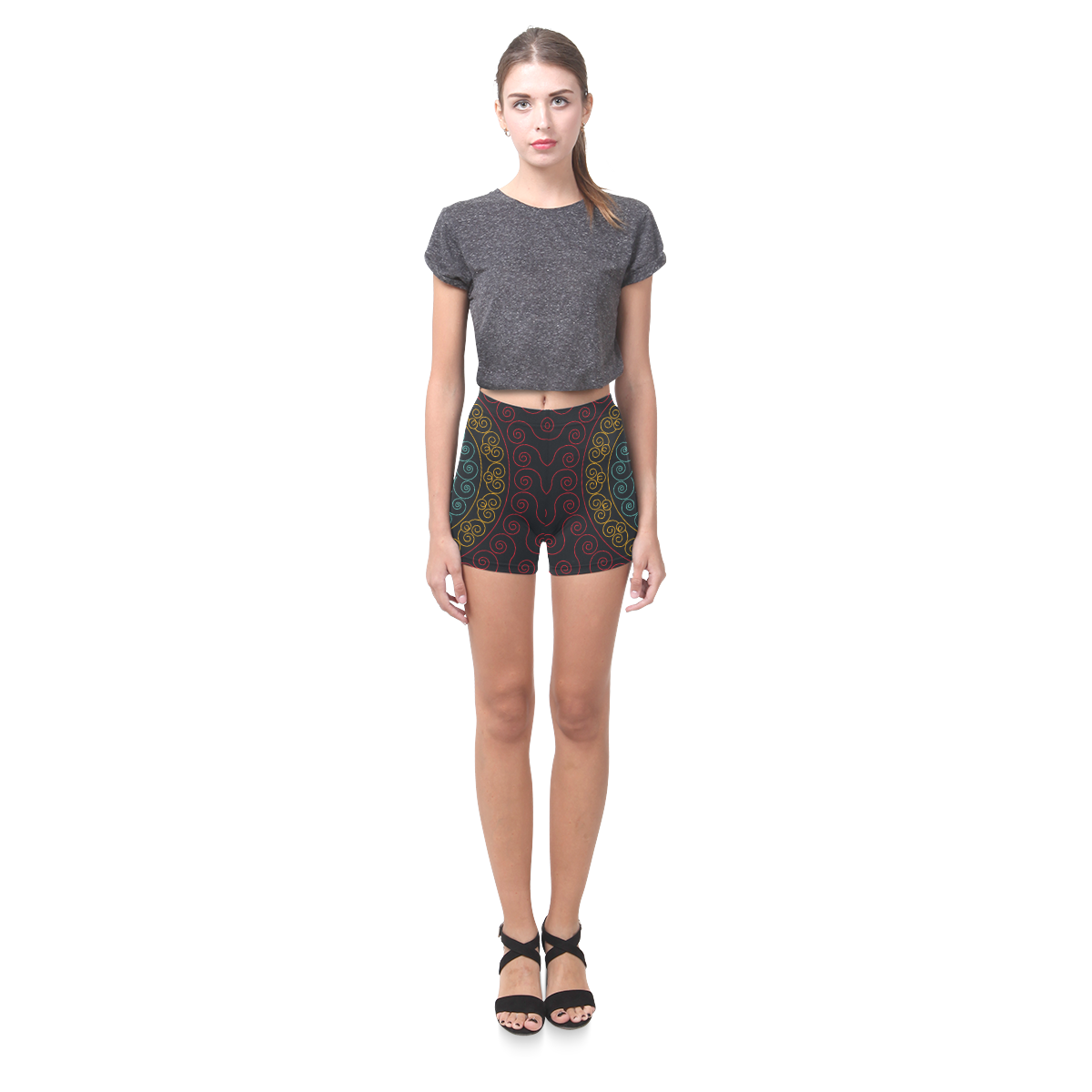 simply circular design mandala Briseis Skinny Shorts (Model L04)