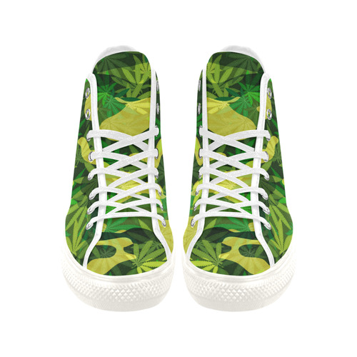 marijuana camouflageWHITE Vancouver H Women's Canvas Shoes (1013-1)