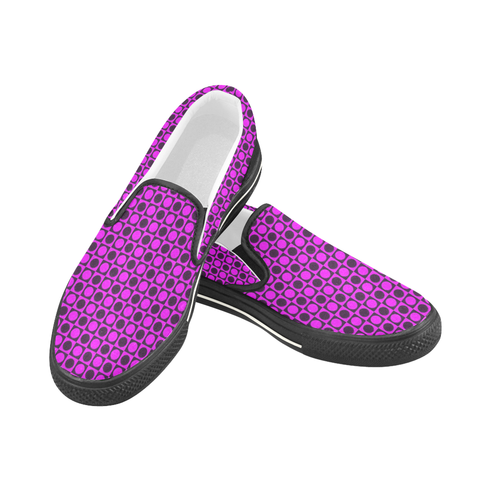 friendly retro pattern G by Feelgood Women's Slip-on Canvas Shoes (Model 019)