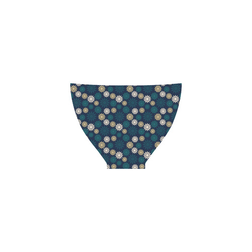 Blue Symbolic Camomiles Floral Custom Bikini Swimsuit