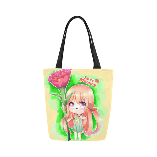 Happy Mother's Day Furry Girl Canvas Tote Bag (Model 1657)