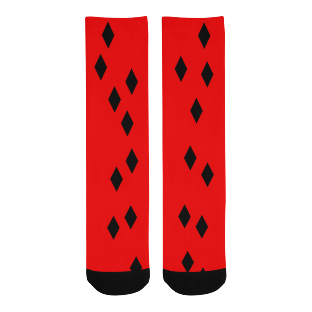 Red & Black Harlequin Trouser Socks