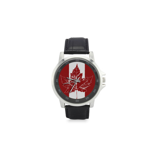 Cool Canada Souvenir Watches Unisex Stainless Steel Leather Strap Watch(Model 202)