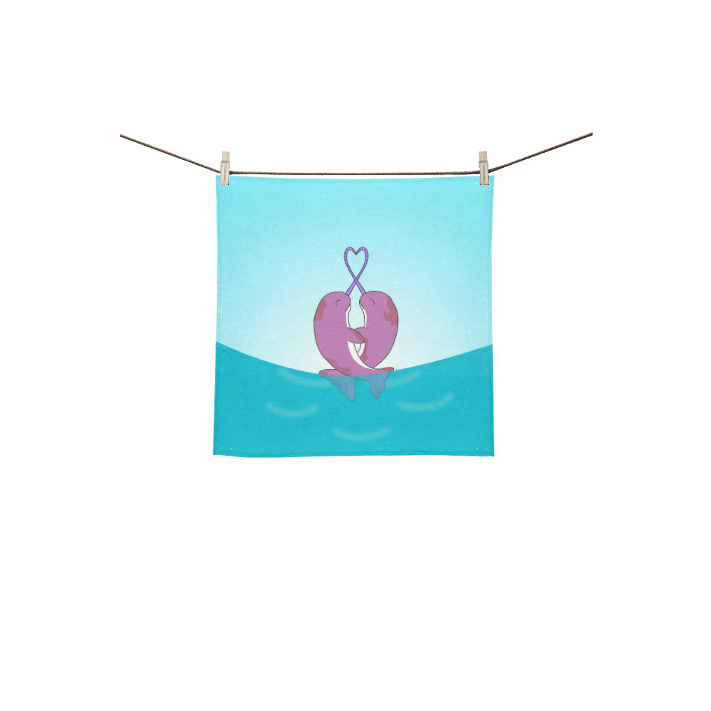 Narwhal Wash Cloth Square Towel 13“x13”