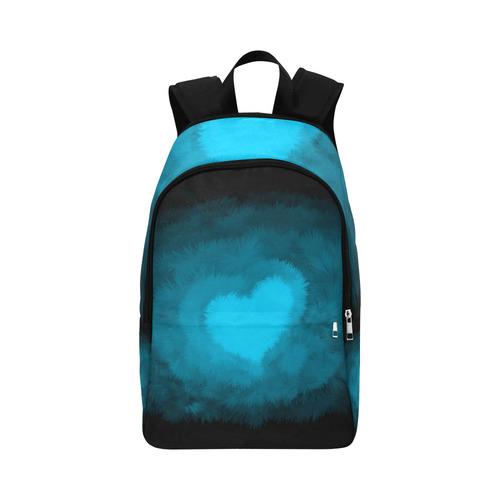 Blue Fluffy Heart, Valentine Fabric Backpack for Adult (Model 1659)