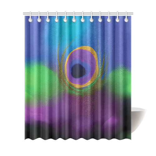 peacock abstract Shower Curtain 72"x84"