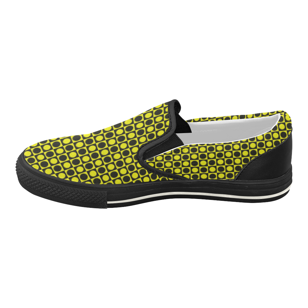 friendly retro pattern I by Feelgood Women's Slip-on Canvas Shoes (Model 019)