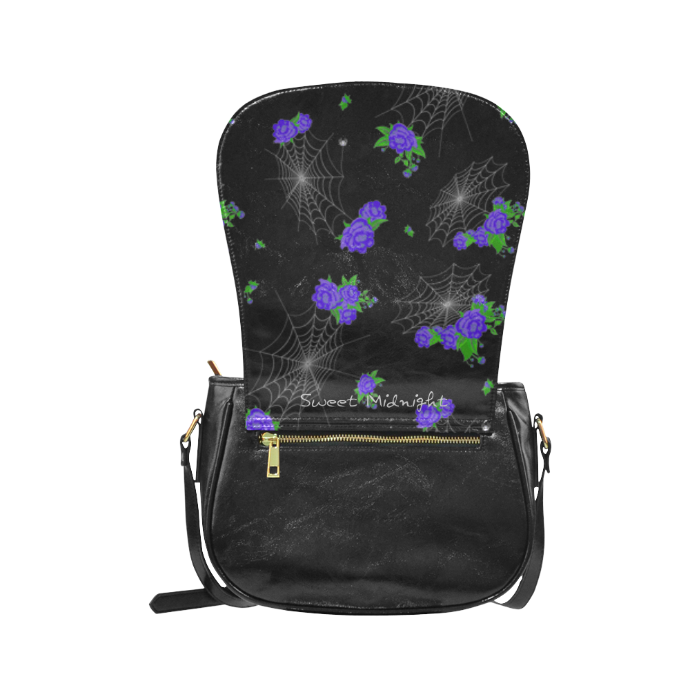 Flowers and Webs Sling Purse Classic Saddle Bag/Small (Model 1648)