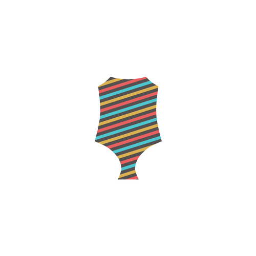 retro stripe Strap Swimsuit ( Model S05)