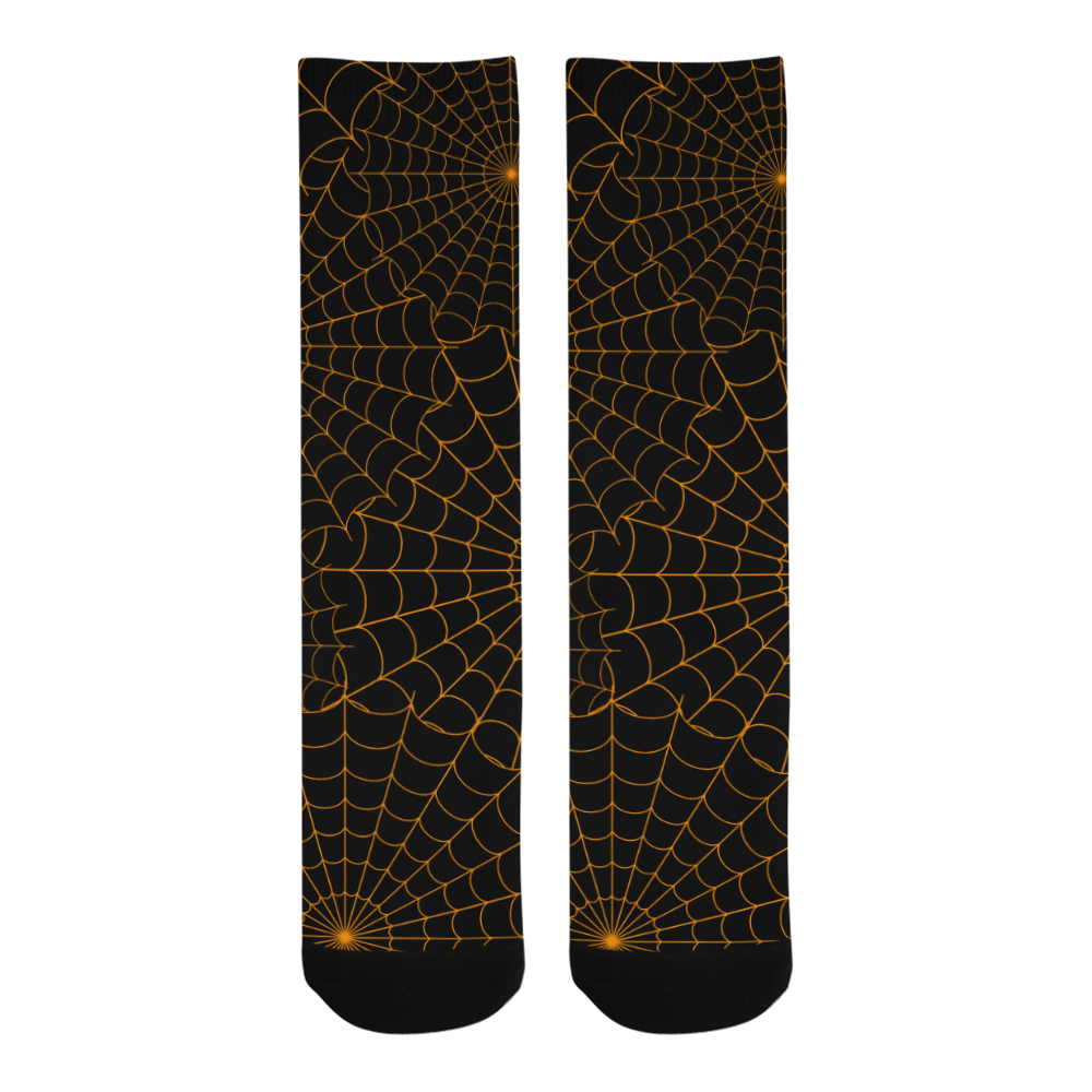 Halloween Spiderwebs - Orange Trouser Socks