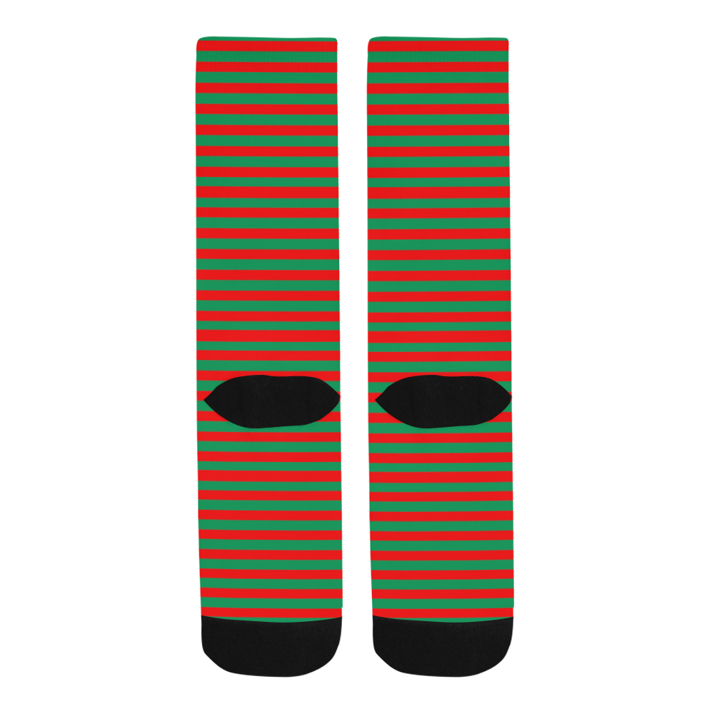 Christmas Stripes Red and Green Trouser Socks