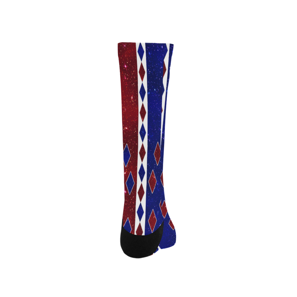 Sparkle Red and Blue Harlequin Trouser Socks