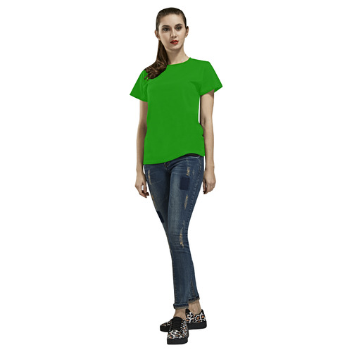 Designers all over print tshirt green All Over Print T-Shirt for Women (USA Size) (Model T40)