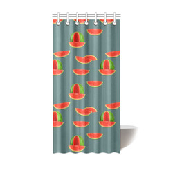 Watercolor Watermelon red, green and sweet pattern Shower Curtain 36"x72"