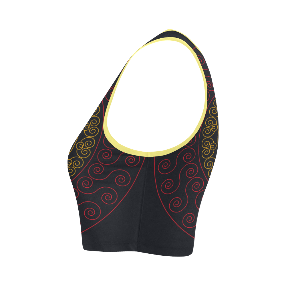 simply circular design mandala Women's Crop Top (Model T42)