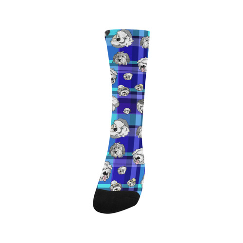 blue plaid Trouser Socks