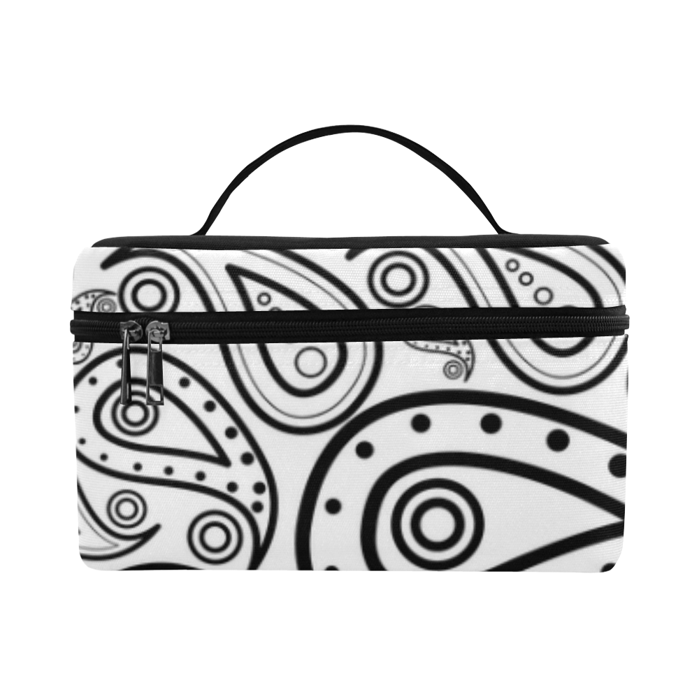 black and white paisley Lunch Bag/Large (Model 1658)