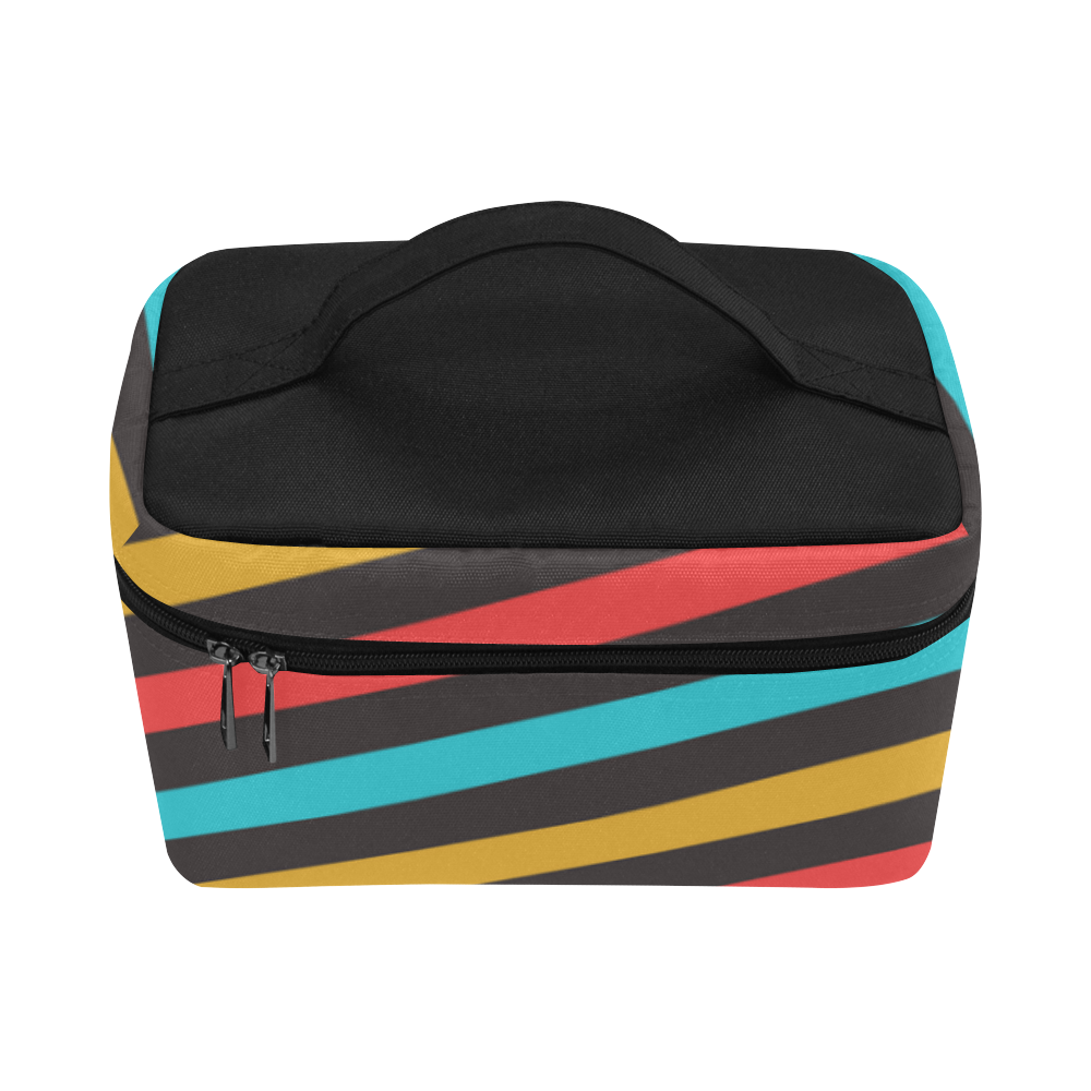 retro stripe Cosmetic Bag/Large (Model 1658)