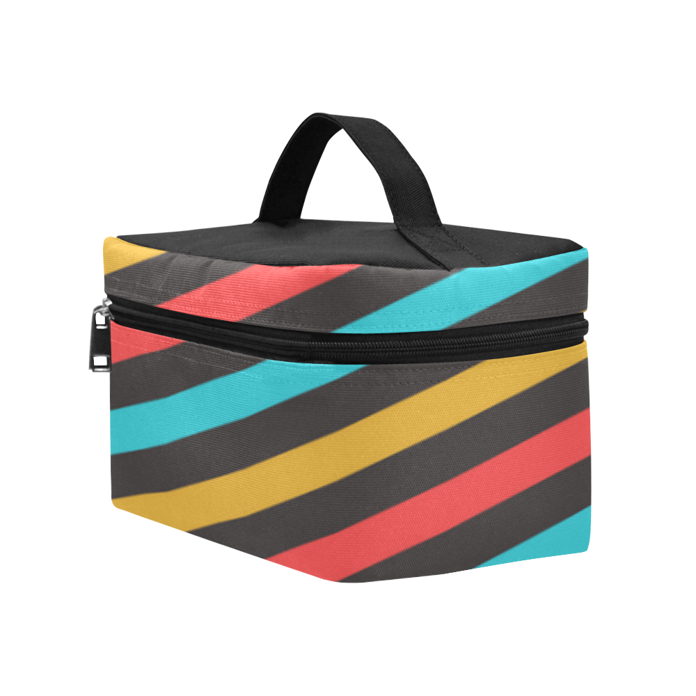 retro stripe Cosmetic Bag/Large (Model 1658)