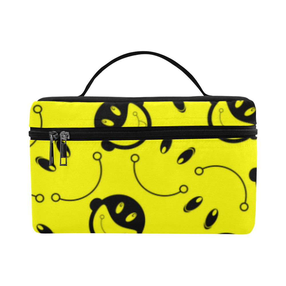 monkey tongue out on yellow Cosmetic Bag/Large (Model 1658)