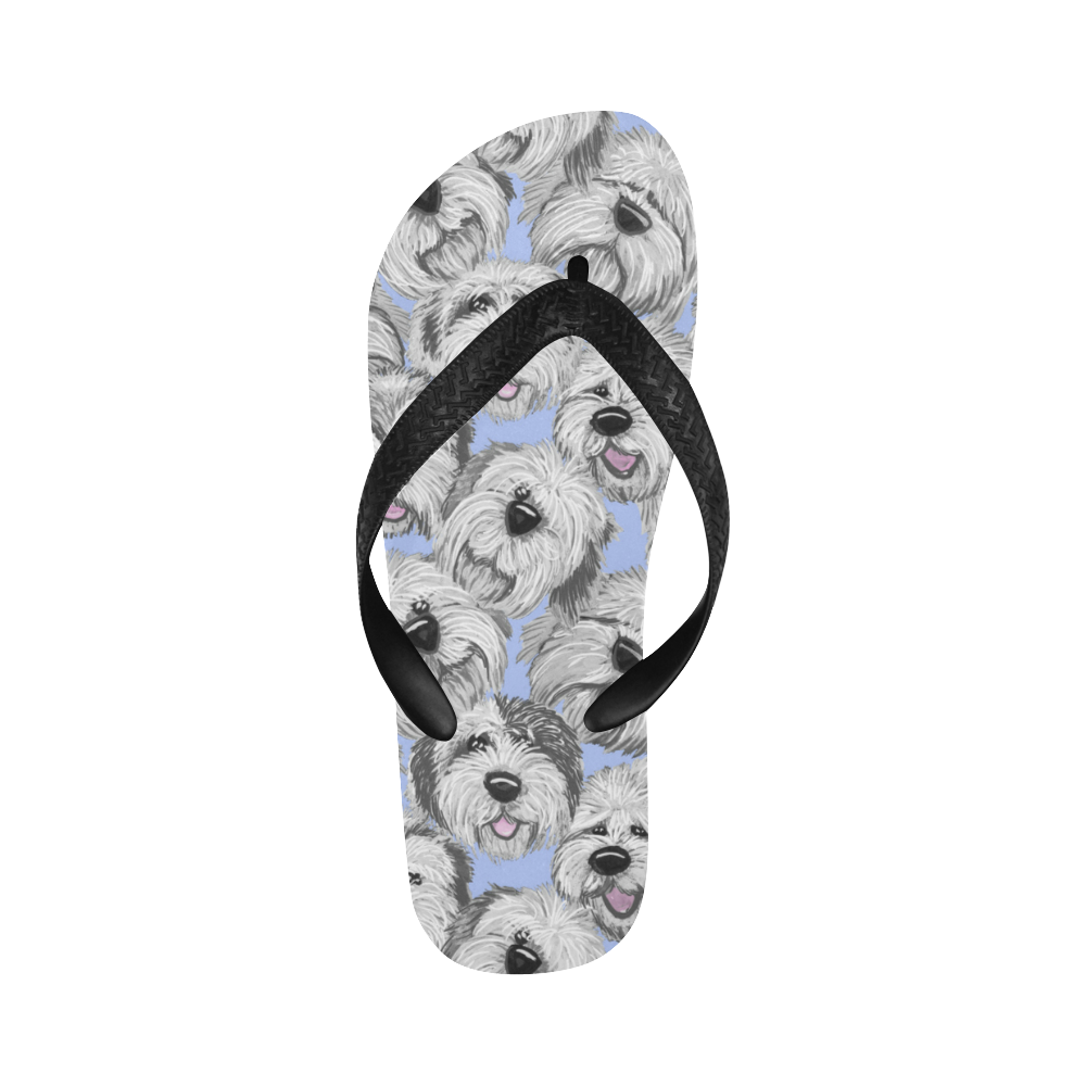 OES heads light blue Flip Flops for Men/Women (Model 040)