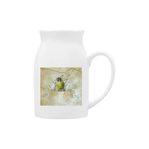 Sweet parrot with floral elements Milk Cup (Large) 450ml