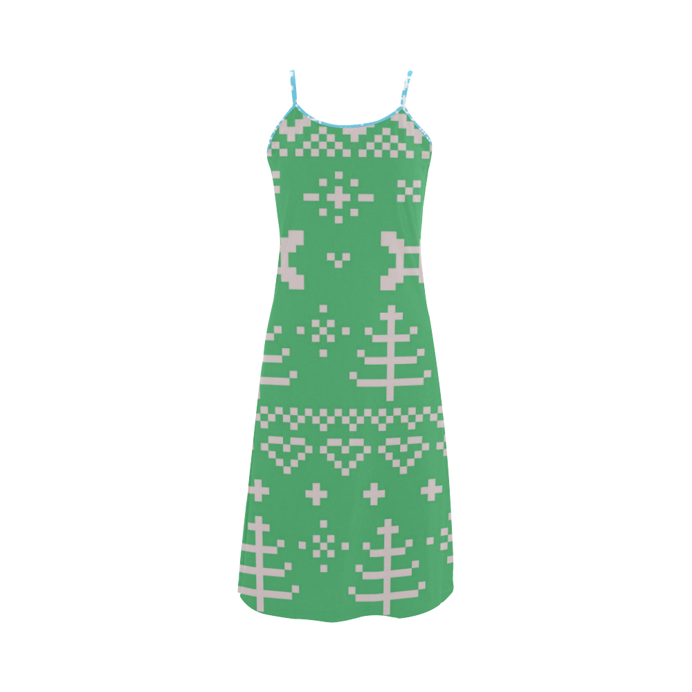 Designers artistic Green dress / Folk edition Alcestis Slip Dress (Model D05)