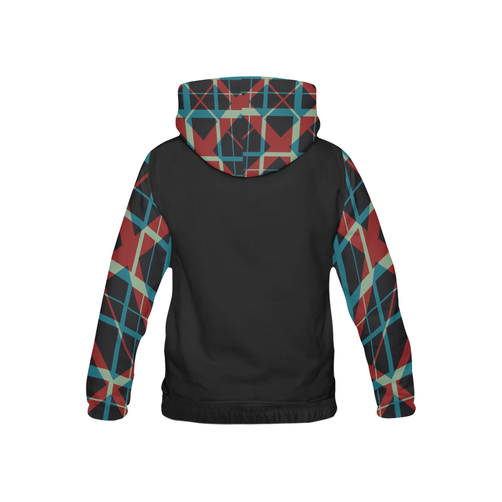Plaid I Hipster style plaid pattern Hood & Sleeves All Over Print Hoodie for Kid (USA Size) (Model H13)