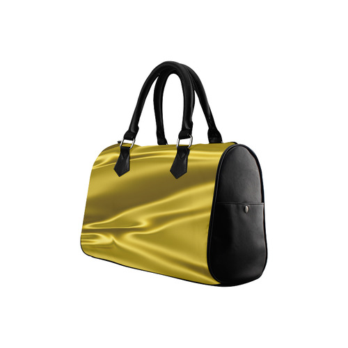 Gold satin 3D texture Boston Handbag (Model 1621)