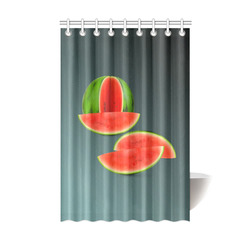 Watercolor Watermelon, red green and sweet Shower Curtain 48"x72"
