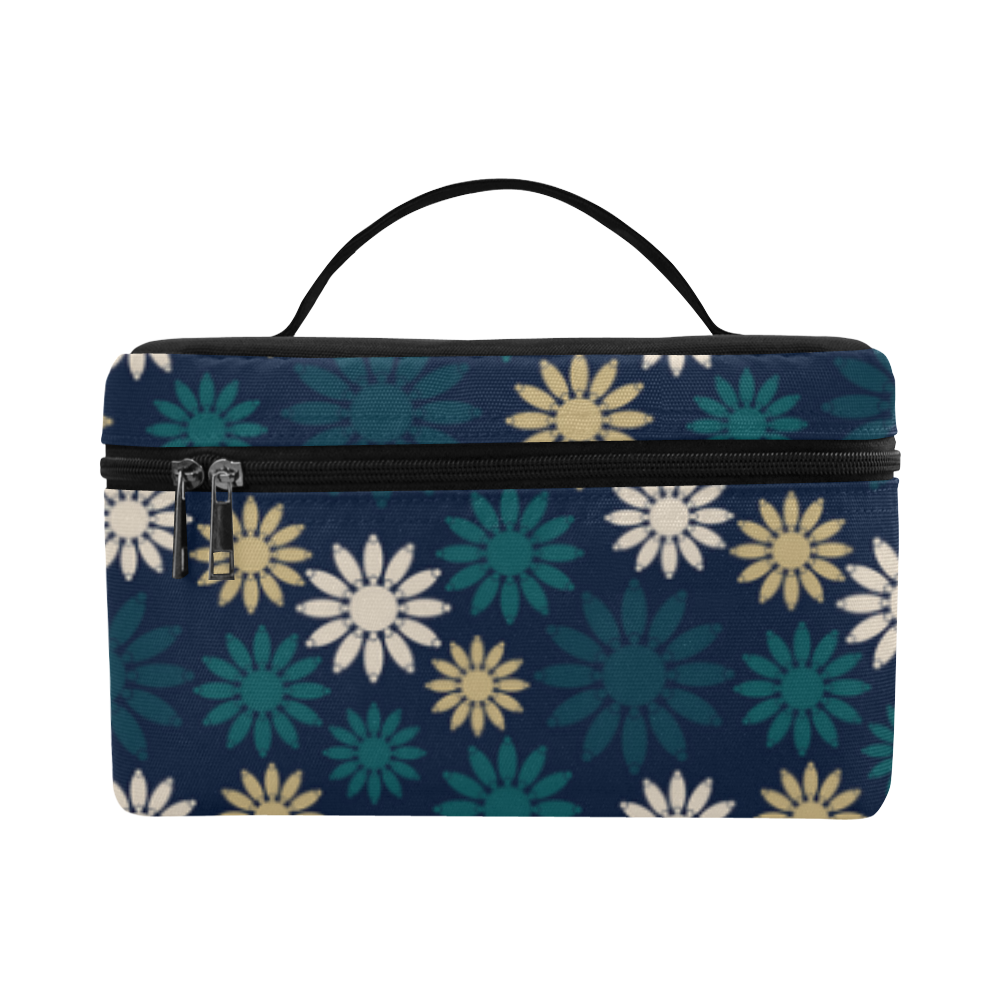 Blue Symbolic Camomiles Floral Lunch Bag/Large (Model 1658)